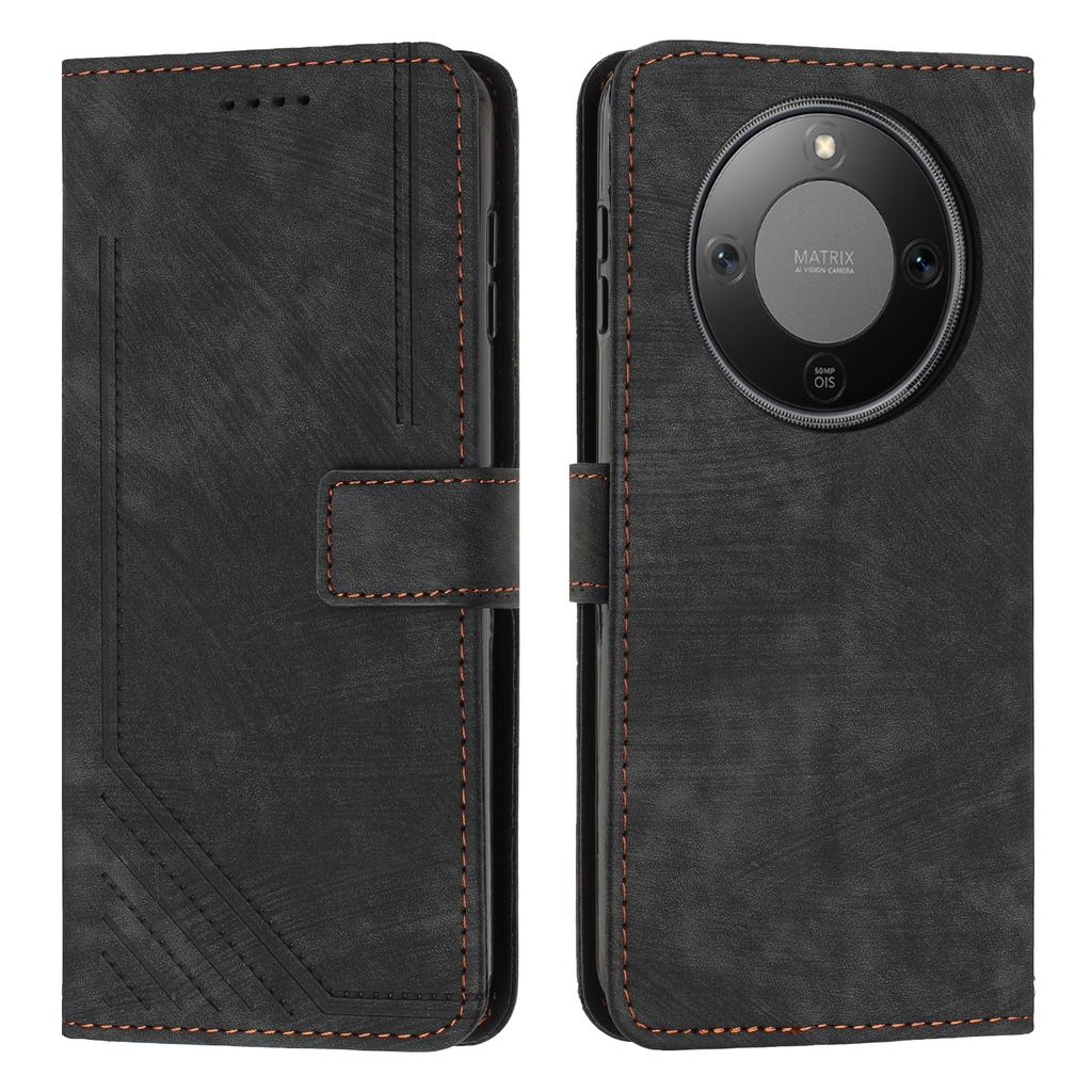 For Honor Magic8 Lite 5G/X9d 5G/X70 5G Stand Case Imprinted Lines Leather Phone Cover