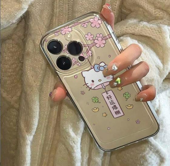 

Space Shell Good Luck Cat Case - Compatible with Apple 17 Pro Max, 16, 15, 14; Transparent & Cute Design iPhone 12 Mini