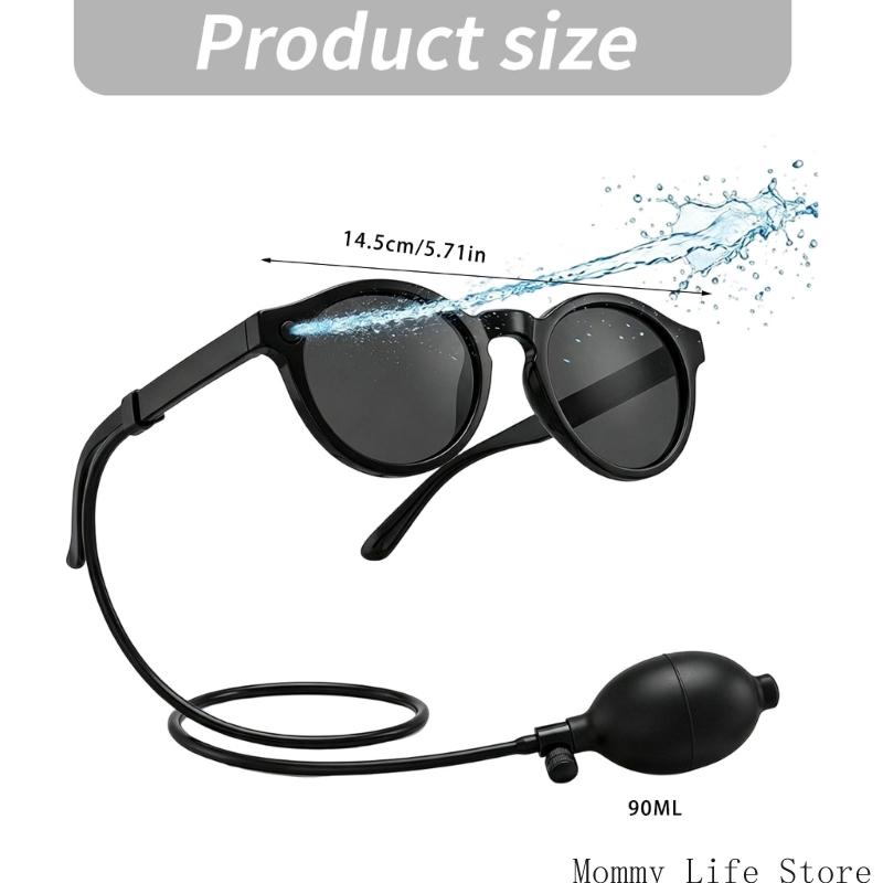 Novelty Water Squirting Sunglasses Toy With Detachable Refill Tanks And Black Glasses Look, Fun Choice For Beach Days, Poolside