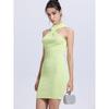 Za2025 Summer New Women Clothes Fashion Temperament Waist Hugging Sexy Neck Collar Sleeveless Backless Short Dress