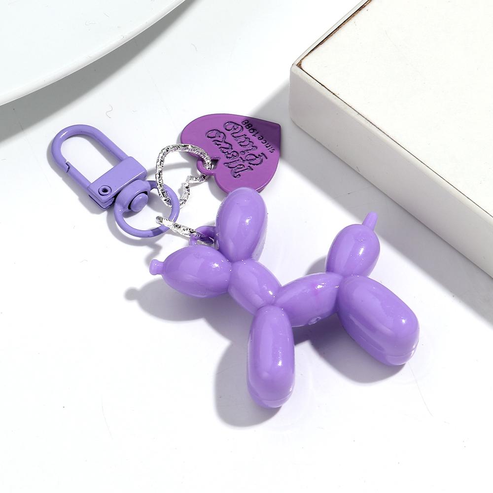 Funny Colorful Balloon Dog Car Keychain Clip Bag Charms for Women Cute Acrylic Puppy Keyring Phone Decoration Accessories Gifts