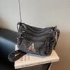 Multi-layer Denim Bag Vintage Shoulder Bag Women's Embroidered Crossbody Bag