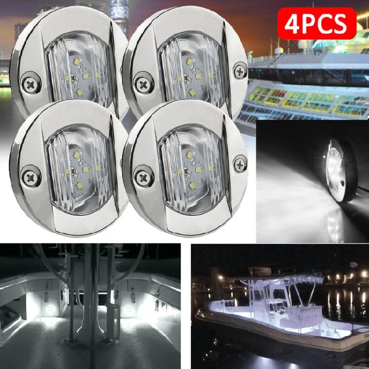 Marine Transom RV Yacht 6 LED Stern Signal Light Round Stainless Steel Tail Lamp