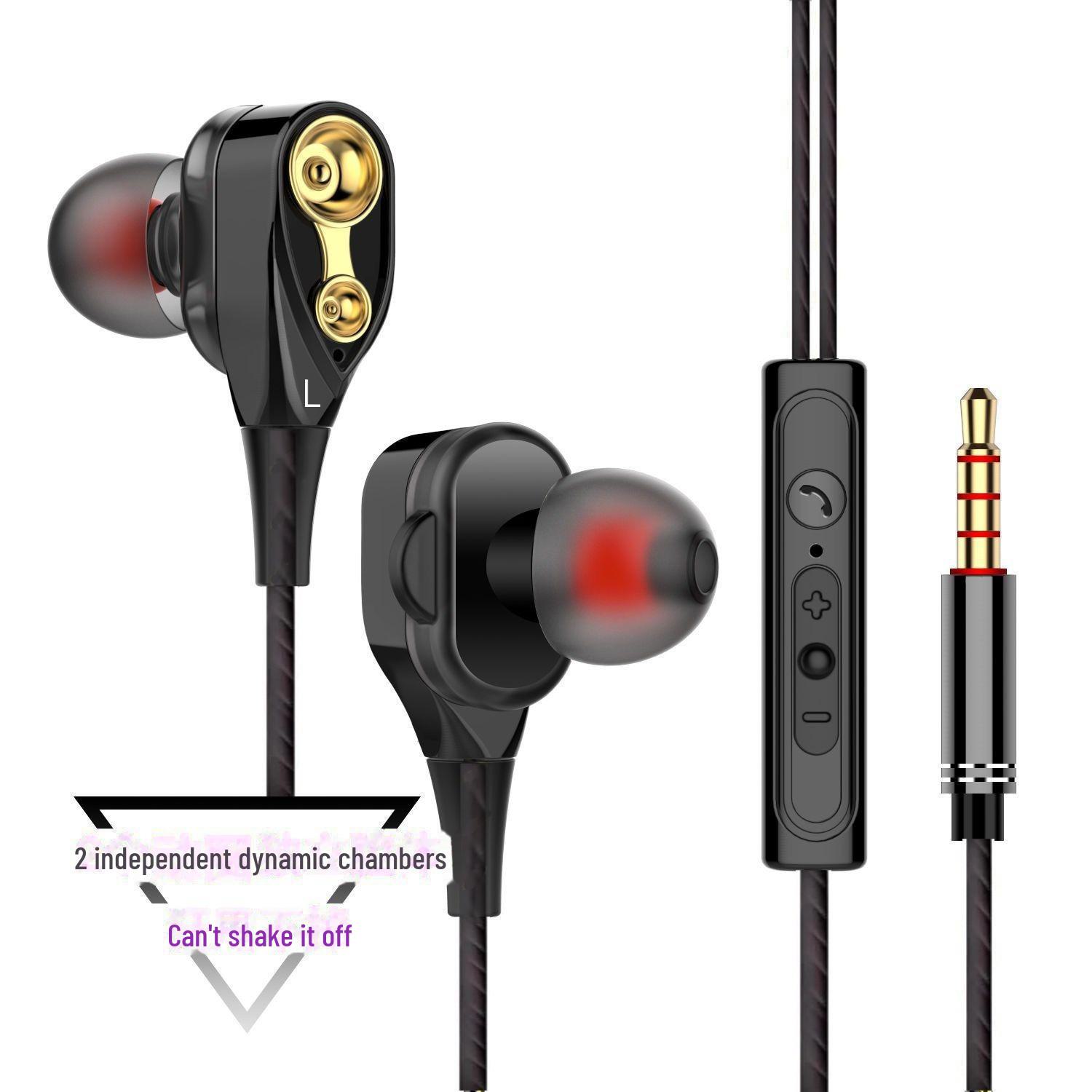 

Двойные динамические внутриканальные наушники с мощными басами и проводным управлением, качество HIFI для универсального использования на мобильных устройствах и компьютерах Single speaker чёрный