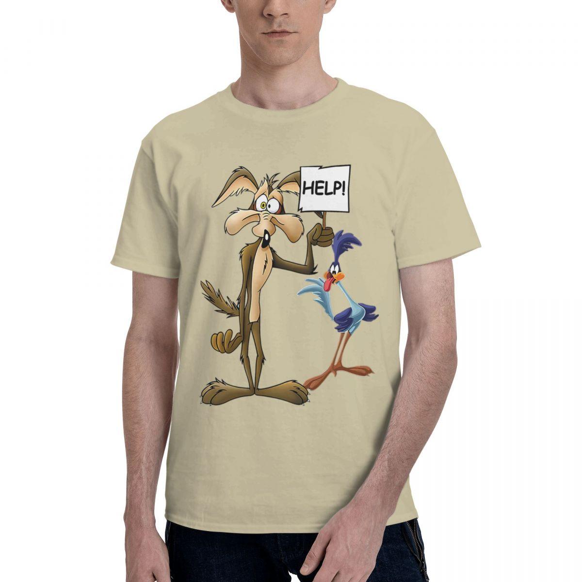 

Roadrunner And El Coyote 100 Cotton Casual Breathable Confortable Tops Funny Mens TShirt Men Clothes L
