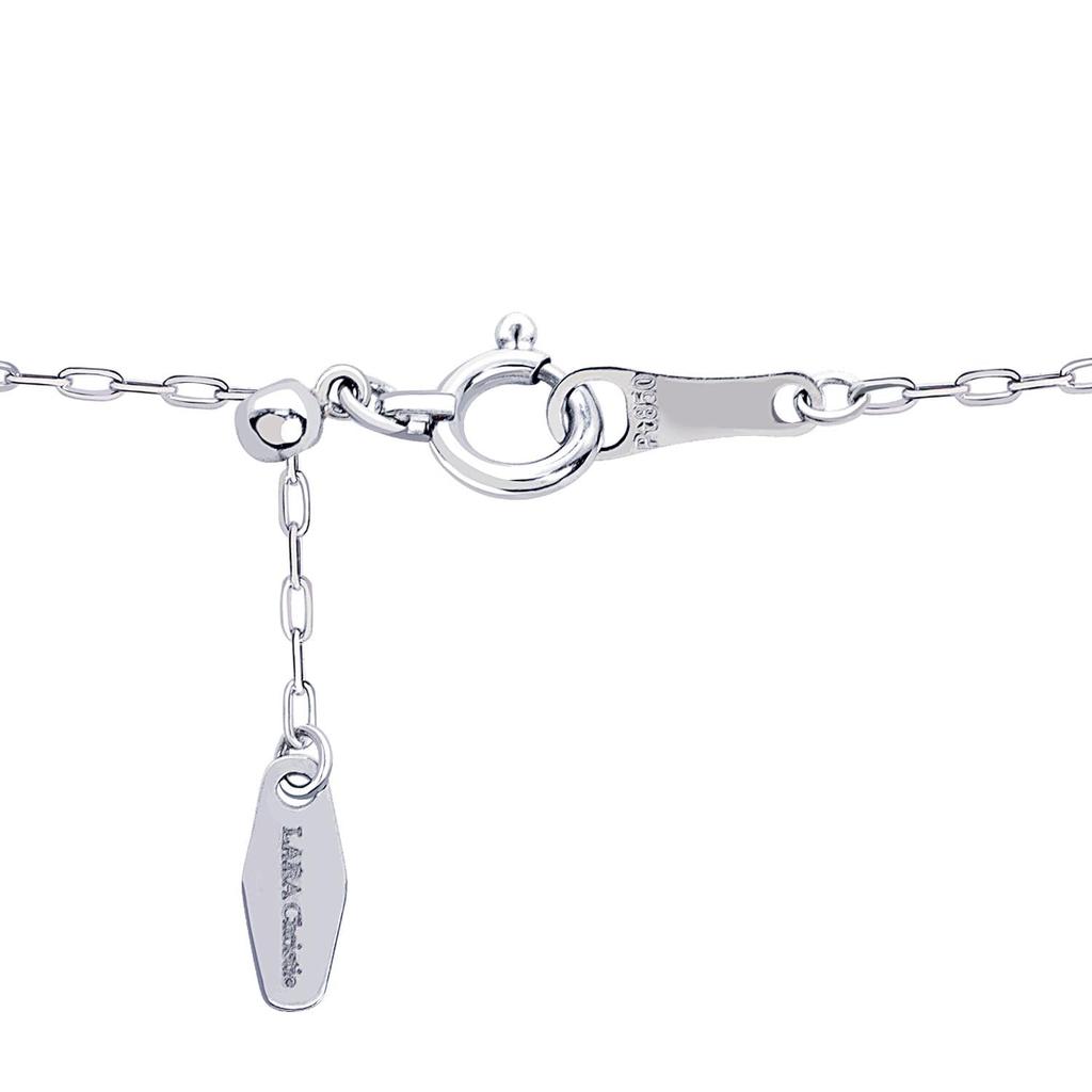 Lara Christie Platinum Chain Necklace, Pt850, Shine Cut Azuki Bean, 1.0mm Wide, Approximately 1.5g, Up To 45cm Long, Adjustable Length, Lc97-0032