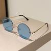 Vintage Round Sunglasses Men  New Fashion Rimless Double Bridge Shades Women Retro Trendy Brand Design Sun Glasses