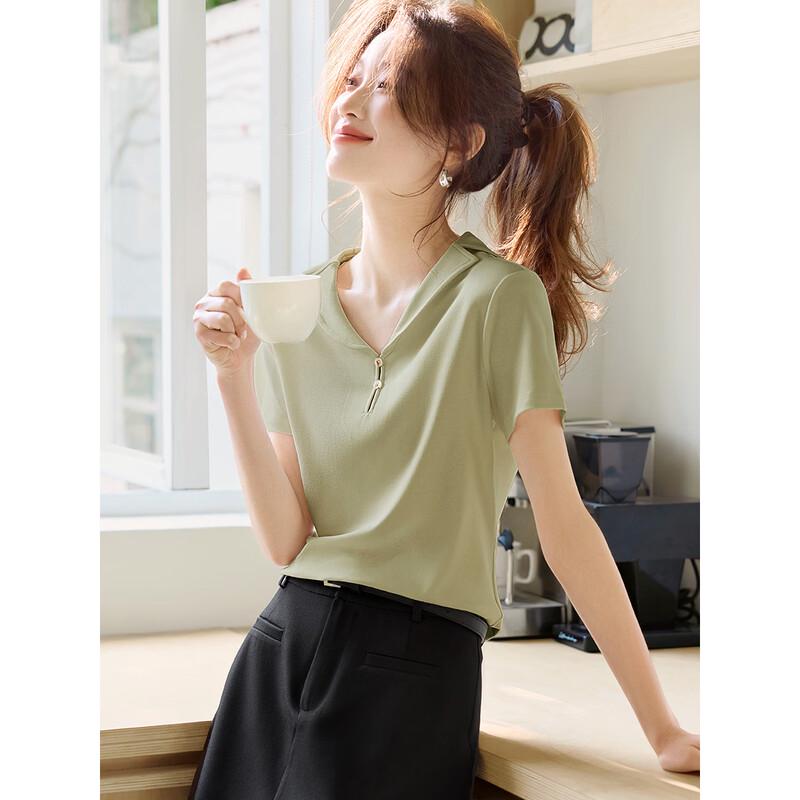 Mohan Yimei Women s Lapel Collar Slimming Blouse M