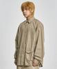 AJOBYAJO Cation Long Sleeve Utility Shirt [Beige]