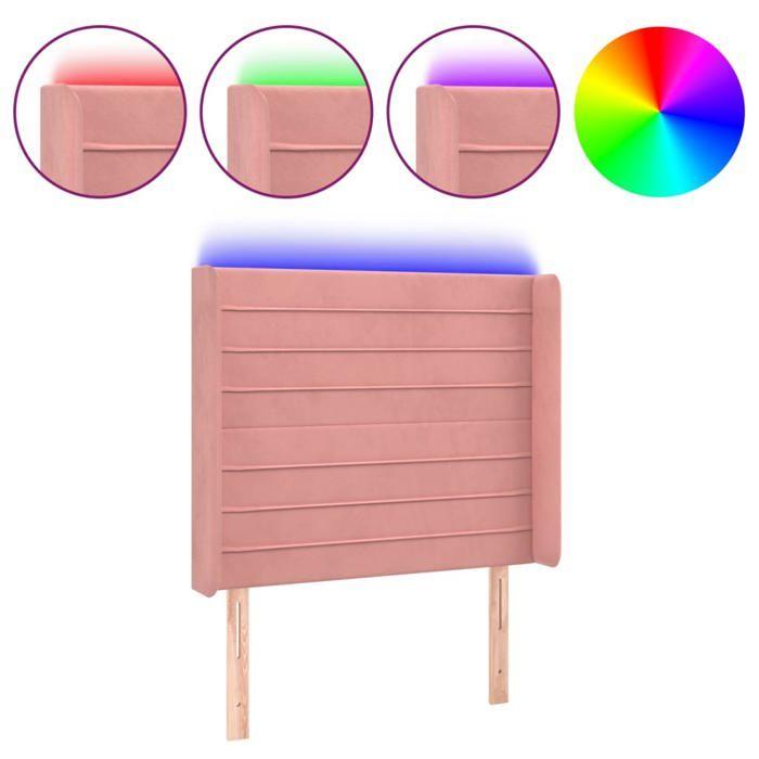 VidaXL Tête de Lit à LED Meuble de Chambre à Coucher Accessoire de Lit Simple Tête de Cadre de Lit Intérieur Rose 3124223