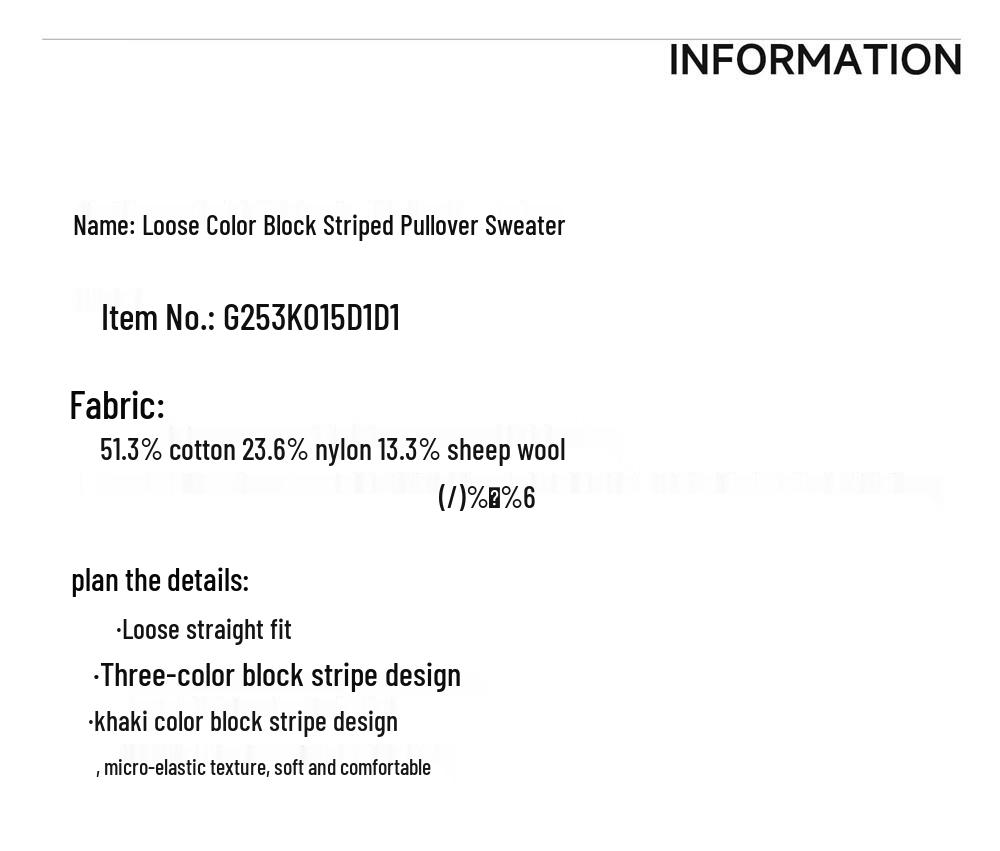 GREEN BELT Urban Traveler Color Block Stripe Knit Pullover