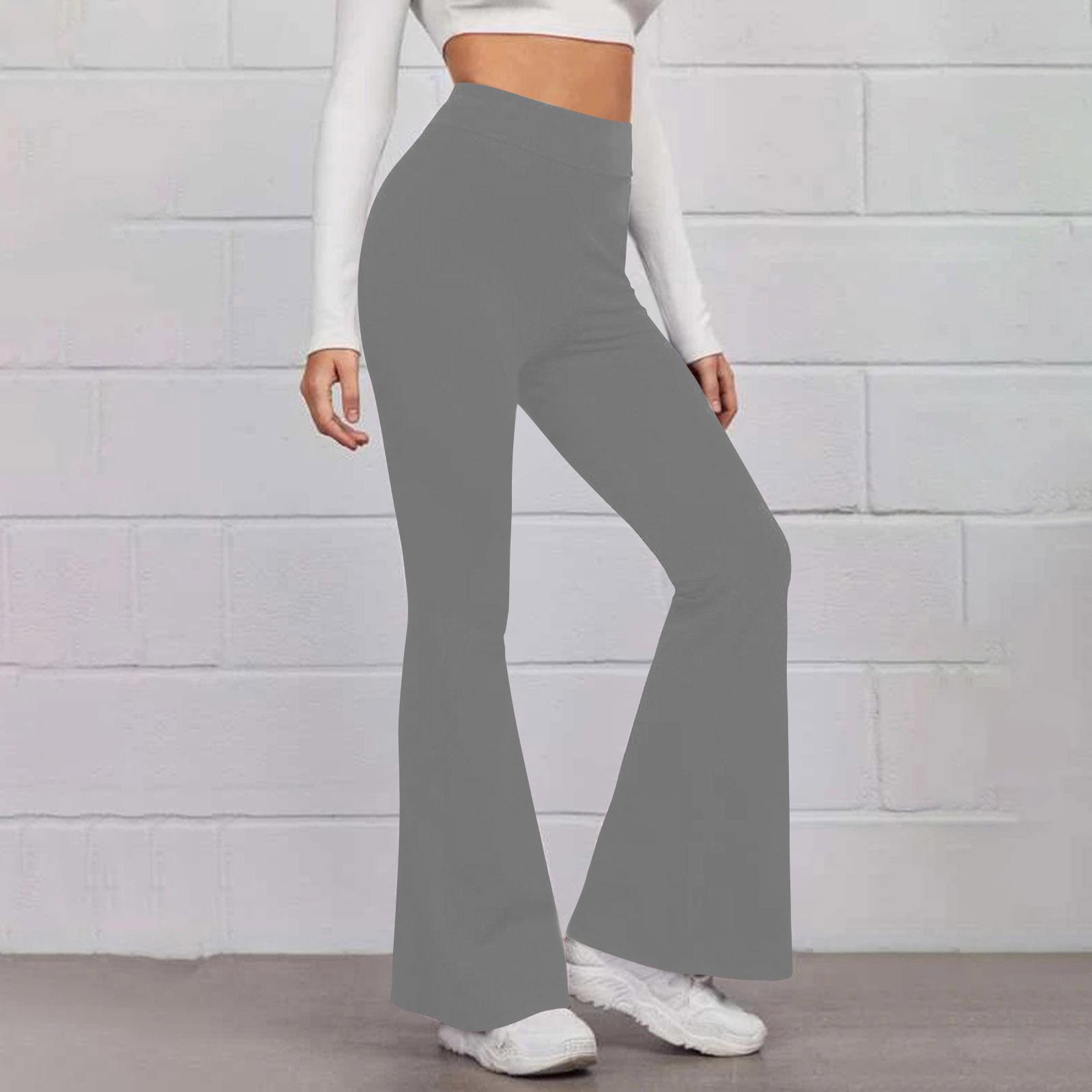 

European & American Style High Waist Slimming Yoga Pants - Micro-Flare Casual Sportswear for Spring/Summer 2026 XXL світло-сірий колір