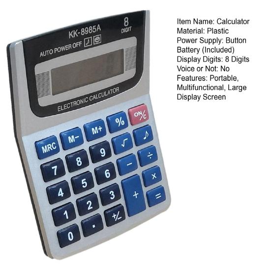 Multifunctional Electronic Calculator Portable Financial Accounting Calculator Large Display Screen 8-Digit Desktop Calculator Computer Office