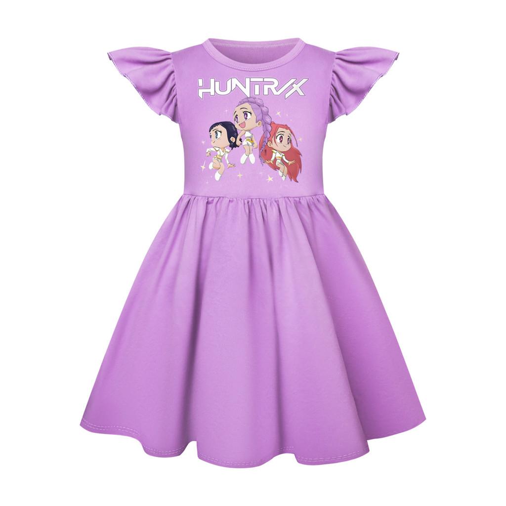 5044 Kids Girls Mira Zoey Rumi Printed Ruffle Short Sleeves Casual Dress