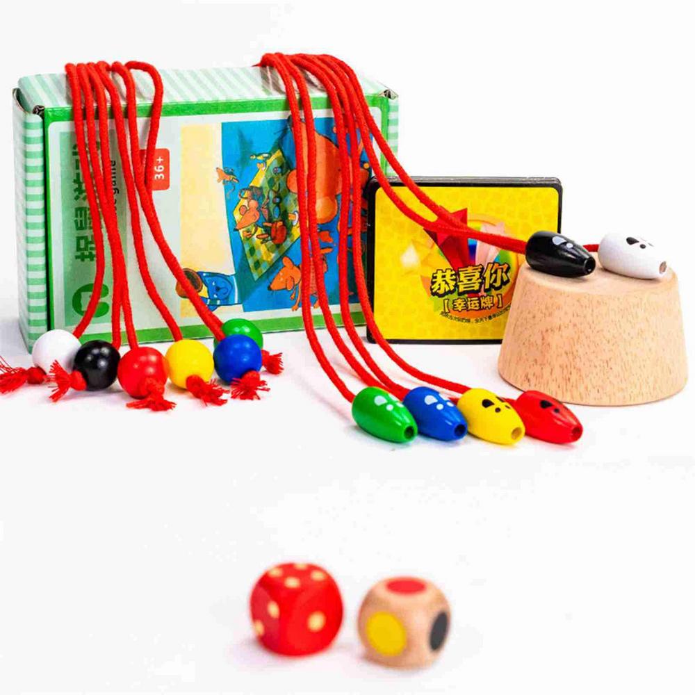 Wooden Mouse Catching Board Game Innovative Funny Children Interactive Cat Catch Mouse Desktop Game Educational Toy