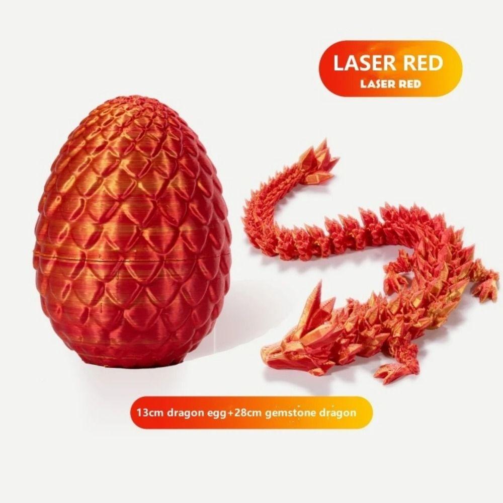 

Dragon Egg 3D Printed Crystal Dragon Crystal 3D Articulated Dragon Toys 3D Printed Dragon Autism красный