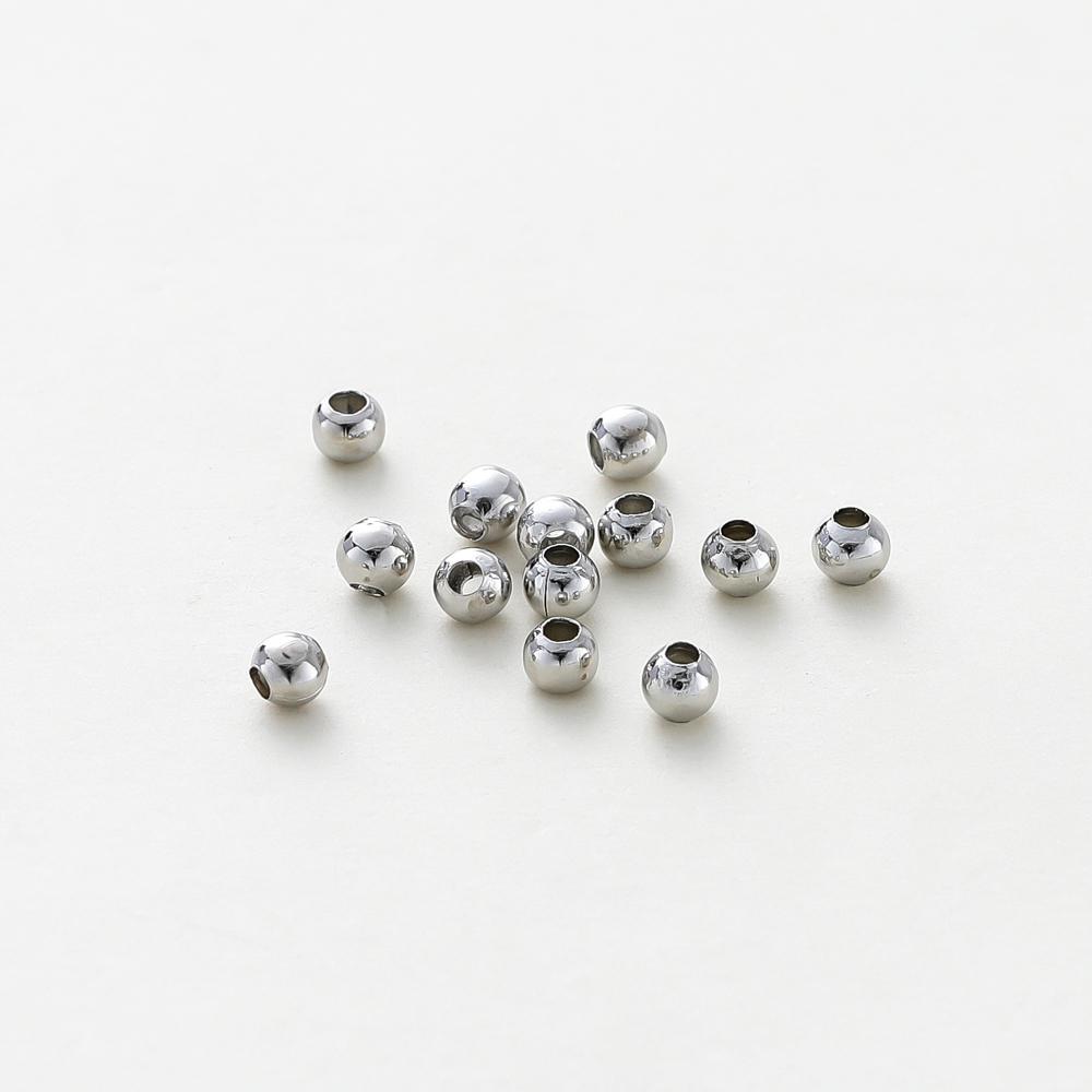 30-100Pcs 14K/18K Gold Color Plated Brass 2/2.5/3/4/5/6mm Spacer Beads for Jewelry Making Beads Accessories Findings Wholesale