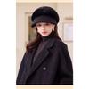 Women S Fleece Warm Octagonal Hat Retro Stitching Windproof