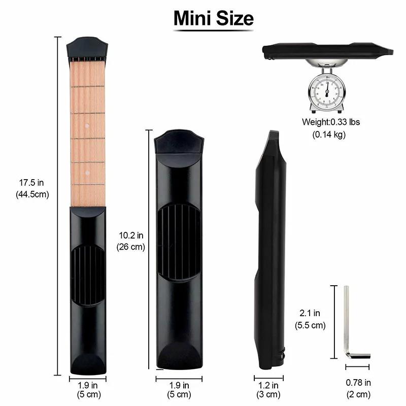 Gitarrentrainer 6 Bünde Taschengitarre Bass Fingerübungsinstrument Mini Gitarre Musikinstrumente Übungswerkzeug Geschenk für Anfänger