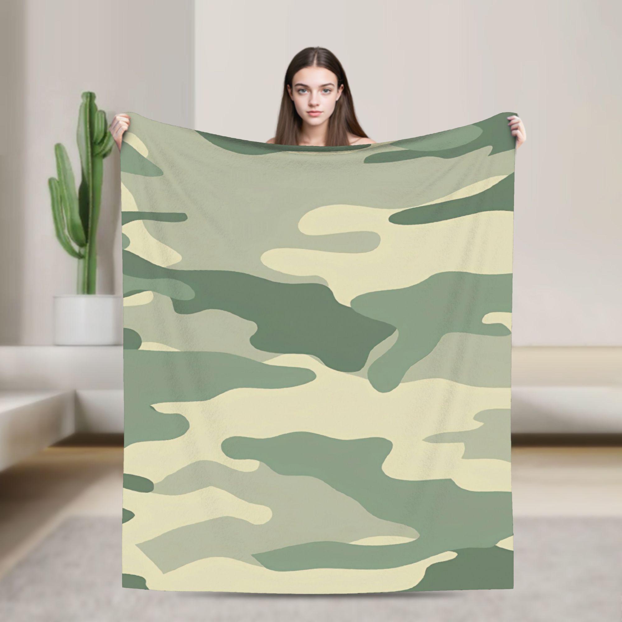 Camouflage Flannel Blankets Winter  Warm Soft Throw Blanket for Kids Adult Outdoor Fashion Bedspread Sofa Bed Cover 130x150cm
