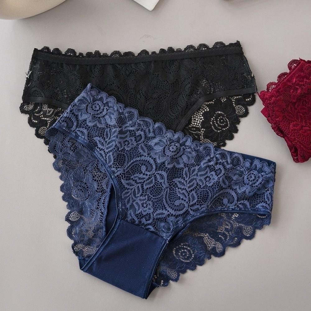 Hollow-out Lace Seamless Panties Low-waist Women's Underwear Mesh Lace Briefs  Summer Spring
