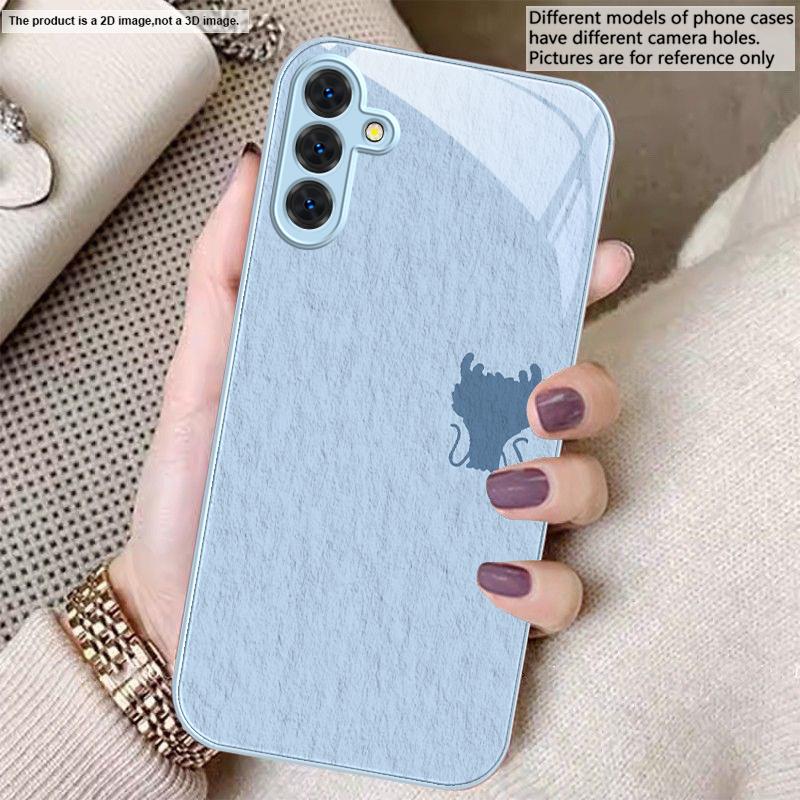 A sleek deep blue faucet For Samsung A20 30 22 23 24 25 26 31 32 33 34 35 42 50 51 52 53 54 55 56 70 71 72 73 glass phone case