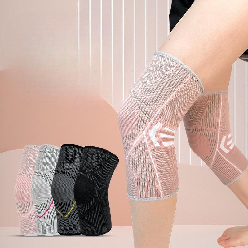 Outdoor Sports Knee Pads Knitted Nylon High Elastic Warm Knee Pads Non Slip Breathable Sweat Absorbent Cycling Running Mountaineering Protective Gear