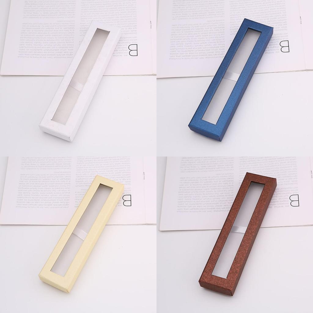 Creative Transparent Pen Box With Window Cover For Office Supplies And Gift Use