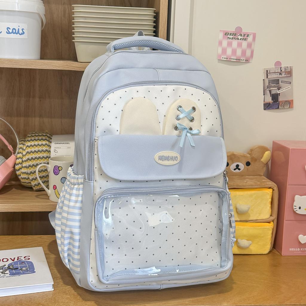 School bag, Japanese INS style, new high-value schoolbag, girls' sweet middle school pain backpack, lightweight large-capacity backpack