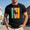 Men TShirt Summer Casual Fashion Vintage Climbing Pattern Cotton Short Sleeve Top Outdoor Gift Sporty Style Mens Wear