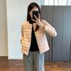 Stacked inside and outside, wearing white goose down jacket, round neck light down jacket, inner tank, women's short coat autumn
