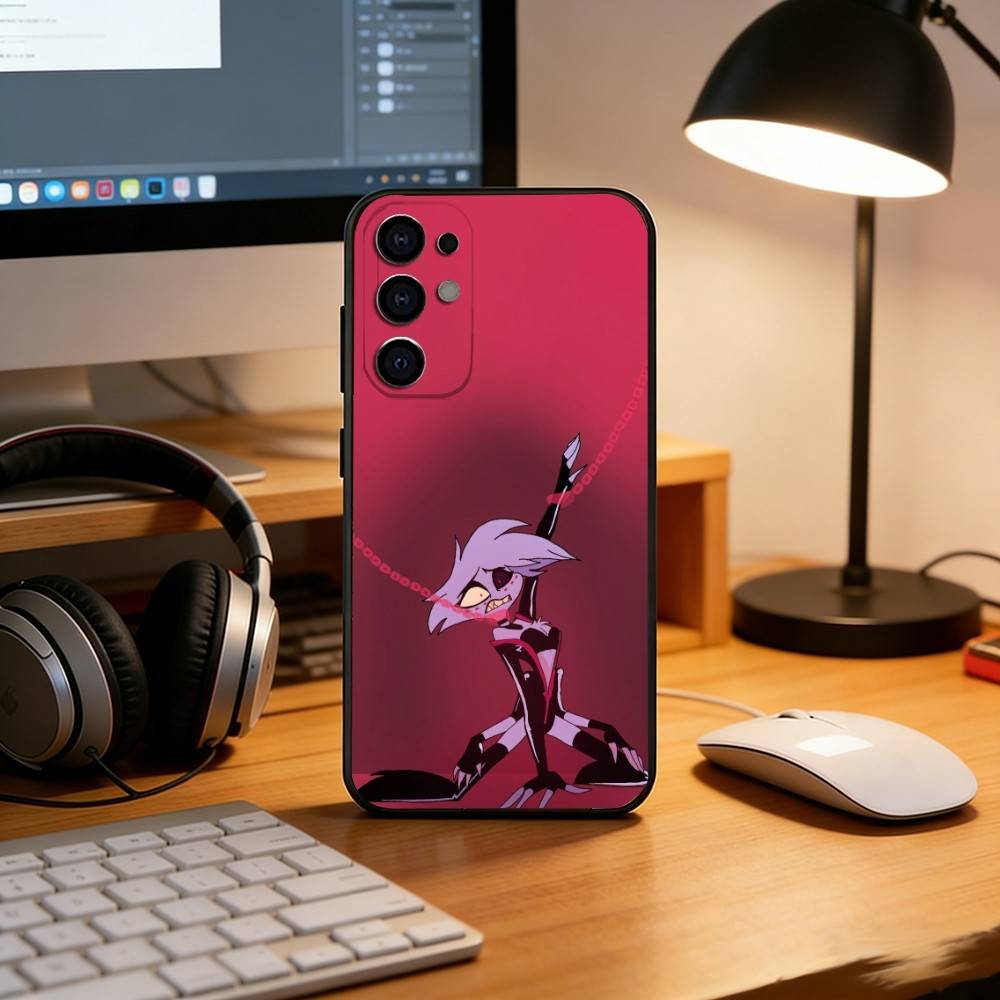 H-Hazbin Hotel A-Angel Dust Phone Case Black Silicone Soft For Samsung S25,S24,S21,S22,S23,S30,Ultra,S20,Plus,Fe,Lite