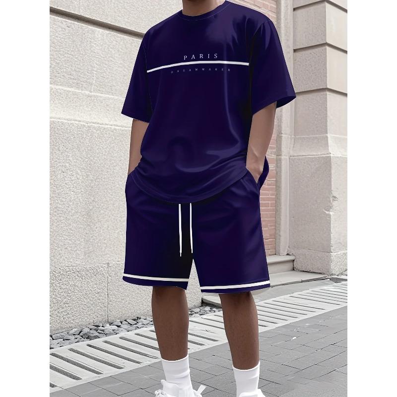 Fashion Printed Loose Suit Men's Casual Simple Sport Wear Men’s