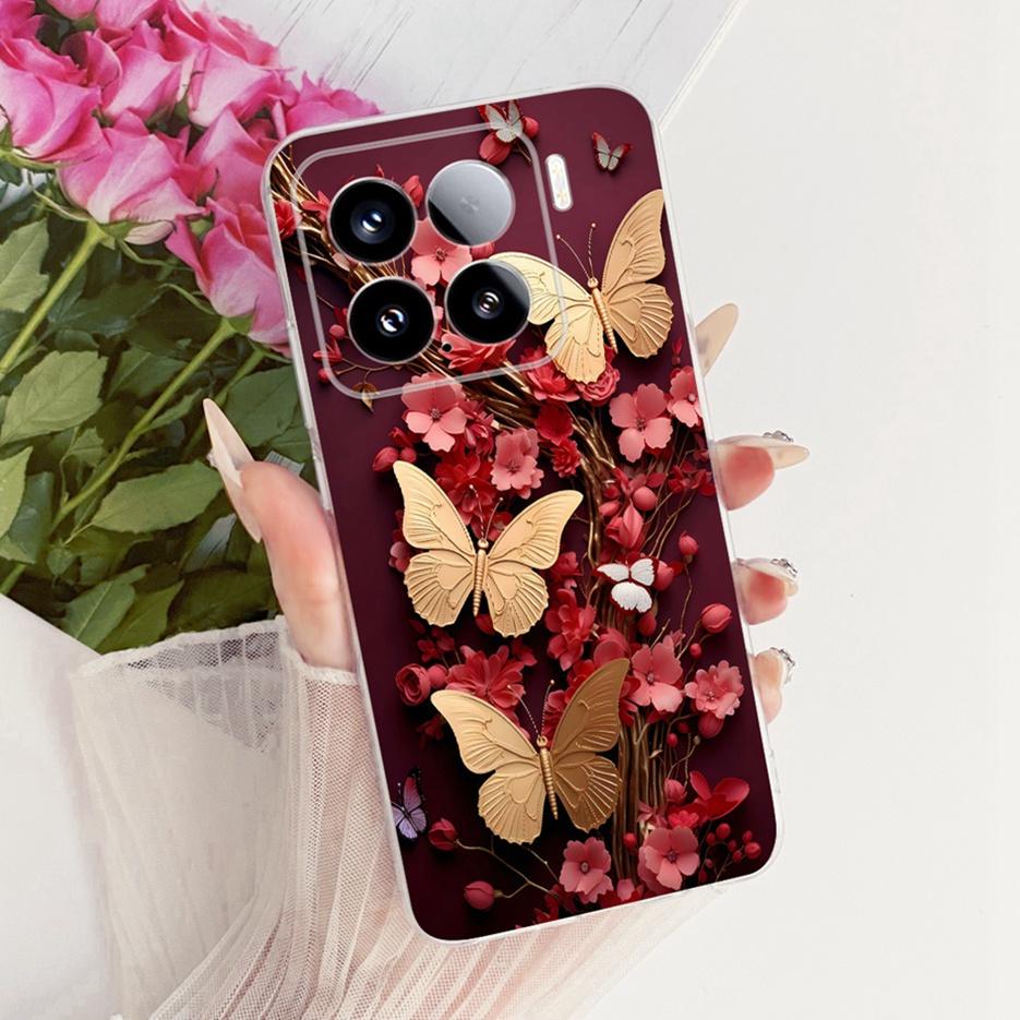 For Xiaomi Mi 15 Pro 5G Case Luxury Butterfly Painted Cover Soft Silicone Phone Case For Xiaomi 15 Pro Mi15 Pro 5G Fundas Bumper