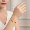 Waterproof Opening Brushed Bangle with Ripple Pattern Golden Wristband Silver Wrist Circle  Friends