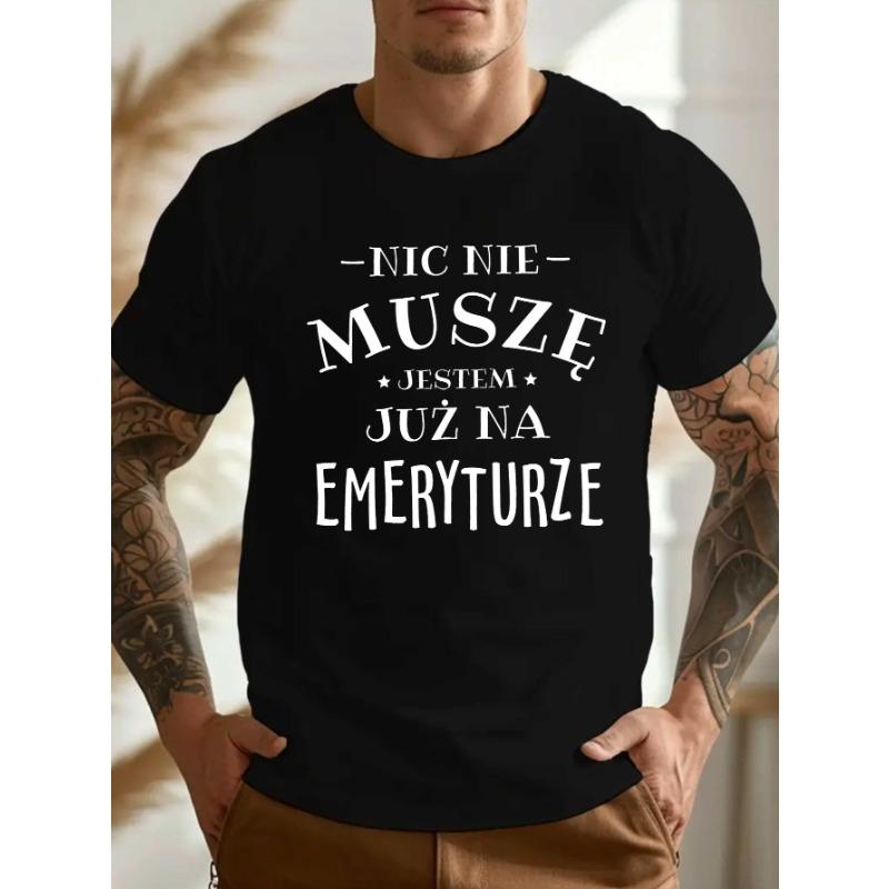 European Size Plus Size Men'S T-Shirt with a Fun Polish Crinkle Design