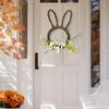 Osterhase Kranz Kleine Hasenform Rattan Kranz mit Pastell-Eiern Blumen für Haustür Innen Außen Frühling Haus Fenster Wand Dekoration