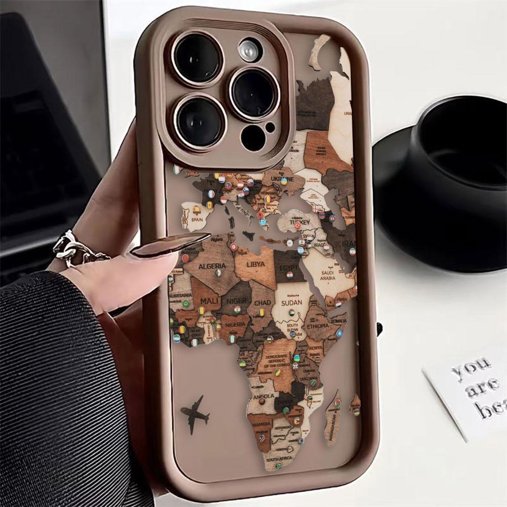 Planes World Map Travel Phone Case For Iphone Apple 17 AIR 16 16E 11 12 13 14 15 XR Plus Pro Max Silicone Case Funda Shell Cover