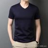 Summer New Casual Korean Style Short-Sleeved T-shirt Young Men's Thin Solid Color and V-neck Bottoming Polo Shirt Men's Clothing