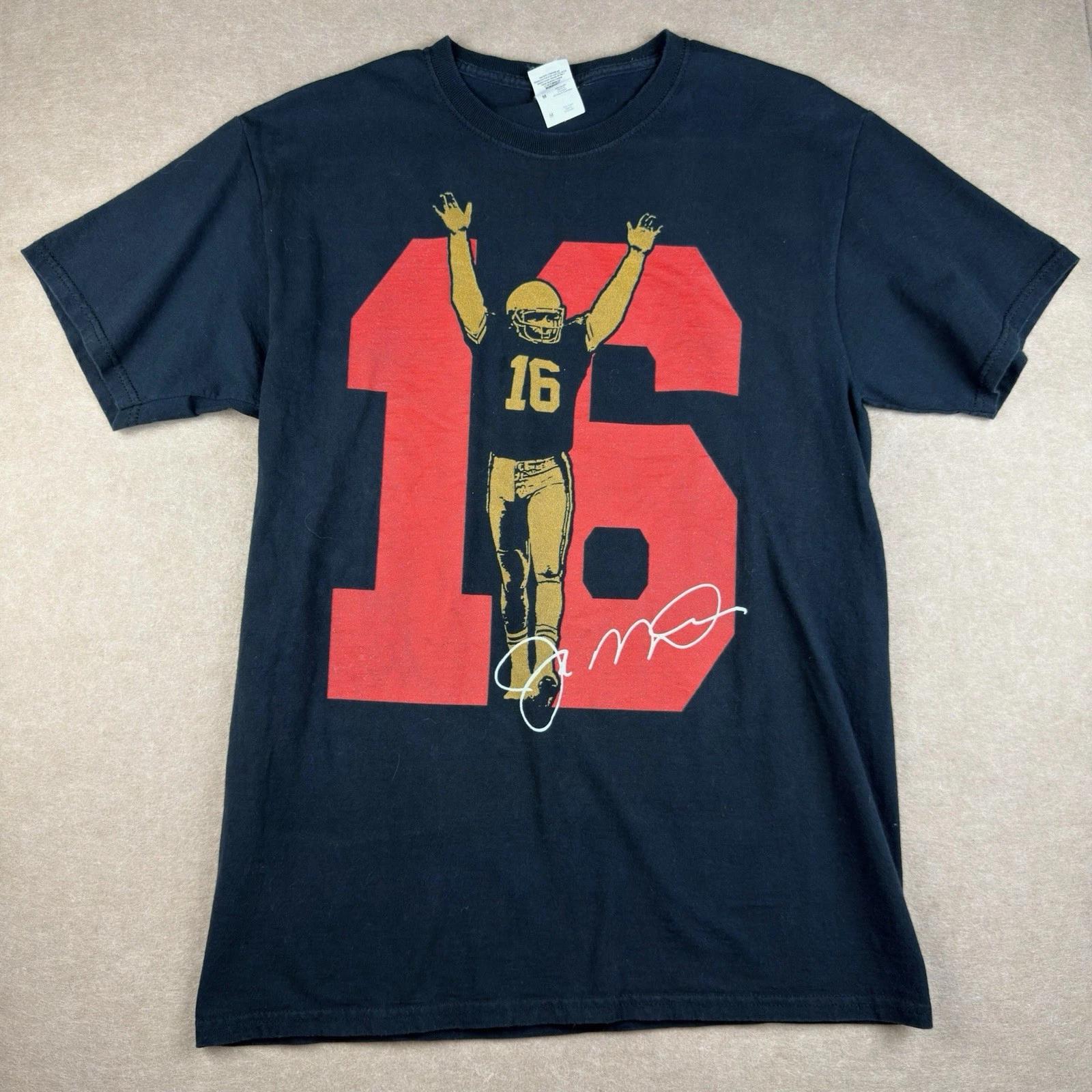 

Joe Montana Shirt Men’s M Black Football 16 Graphic Style Tee XL