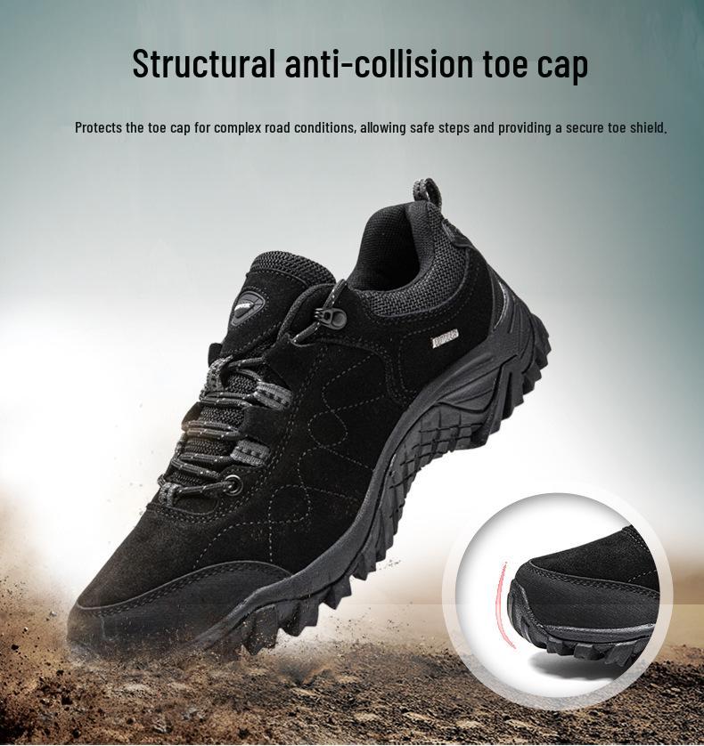 Men's Lightweight Non-slip Breathable Cowhide Hiking Shoes for Autumn and Winter