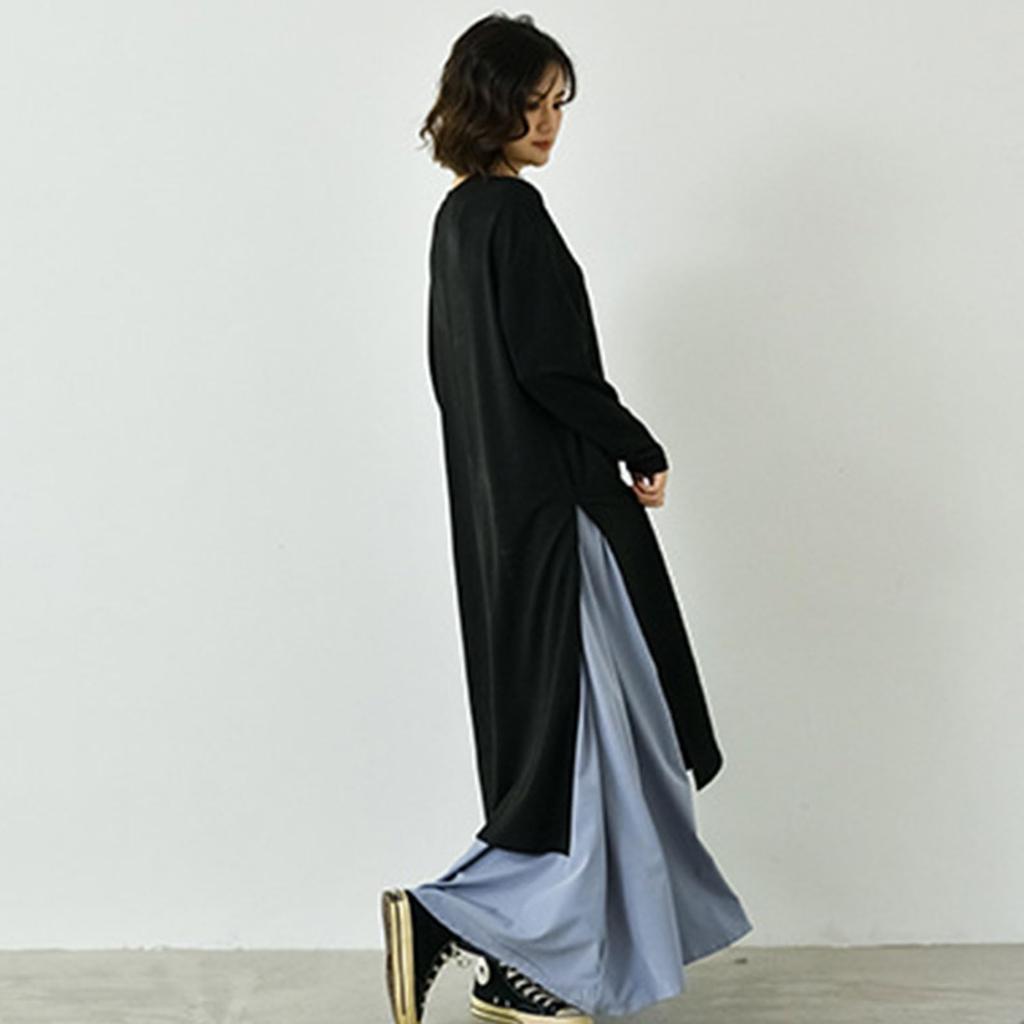 Formemory Long Knit Long Sleeve Casual Tunic Maxi Top with Layered Loose Fall Dress for Everyday Free Women's Dress, Look, Ruffles, Fit, Elegant,