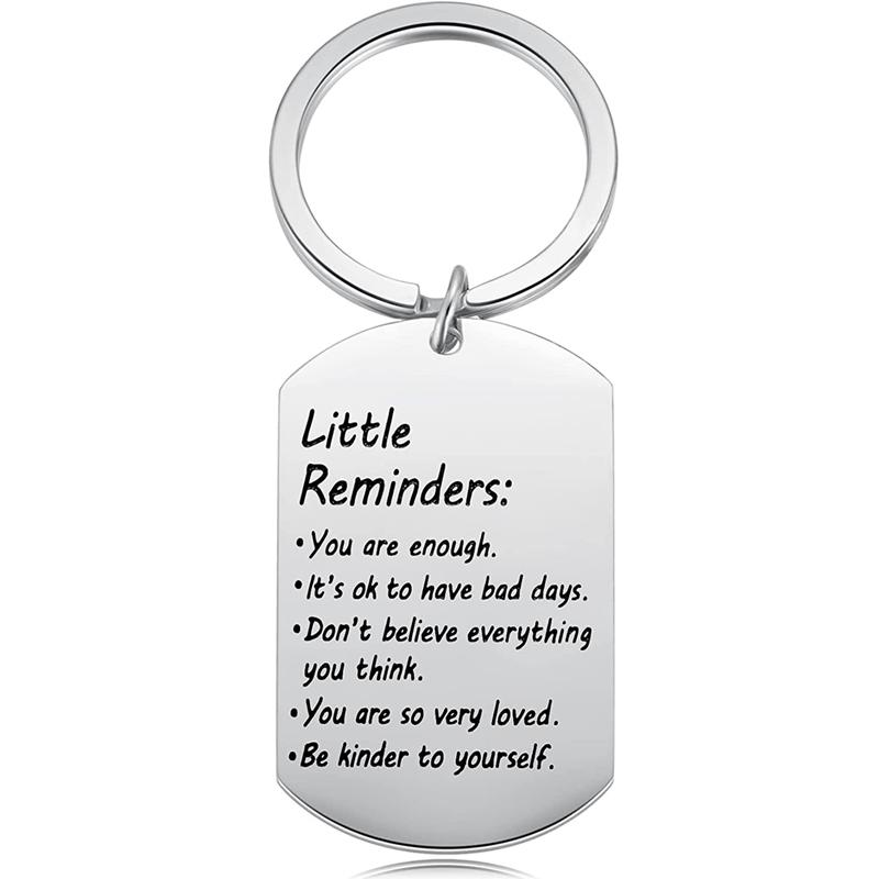 Kleiner Erinnerungs Schlüsselanhänger, Geschenk für psychische Gesundheit, Du bist genug Schlüssel, Tägliche Affirmation Inspiration Aufmunternde Zitate, Selbstliebe white