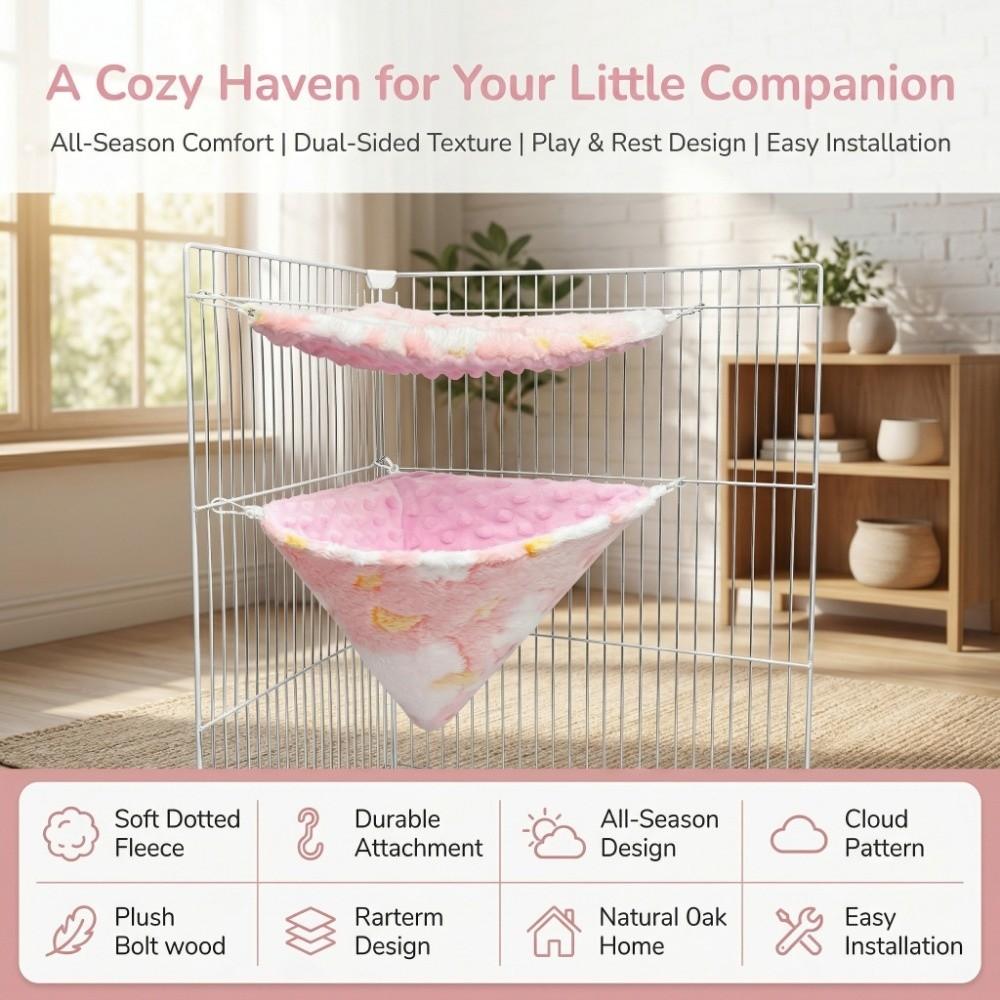 2Pcs/Set Comfort Sugar Glider Nest Flannel Velvet Hamster Cage Fashion Pet Hammock Pet Cage
