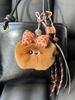 Real Rabbit Fur Bread Keychain Cute Fluffy Bun Car Keyring Ins Style Plush Doll Bag Charm Pendant Backpack Gift For Women