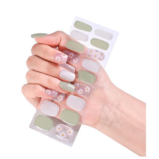 

Цветочный узор, однотонные наклейки для ногтей, устойчивый к ультрафиолетовому излучению гель для ногтей, безопасный DIY Art B