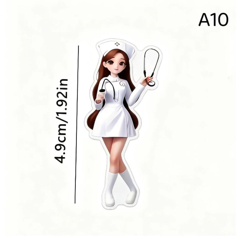 1 Stück Süßer Figuren Schlüsselanhänger 2D Flach Acryl Cartoon Arzt Krankenschwester Schlüsselanhänger Rucksack Hängeanhänger Für Medizinisches Personal Paar