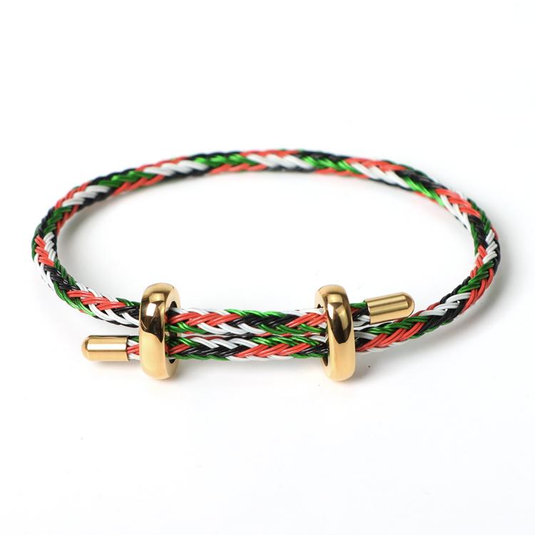 Simple Style DIY Bracelet With Clasp Fashion Stainless Steel Fastener Clasp Bracelet Adjustable Rope Bracelet