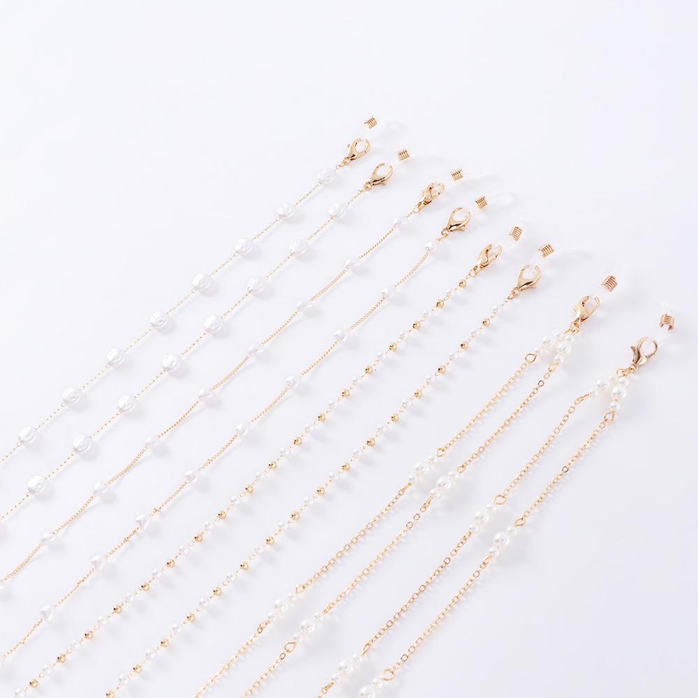 Women Eyewear Jewelry Metal Men Reading Glasses Chain Face Mask Necklace Glasses Clips Pearl Chain