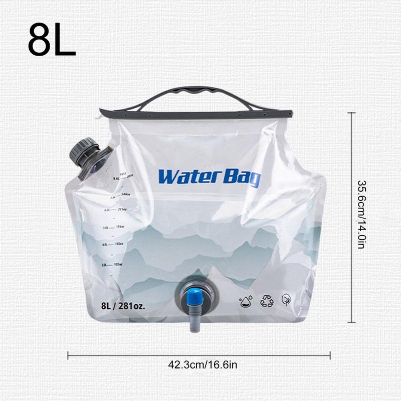 8L Camping Water Bag With Faucet Portable Water Container Folding Water Storage Carrier Jug outdoor Water Pouch For Camping